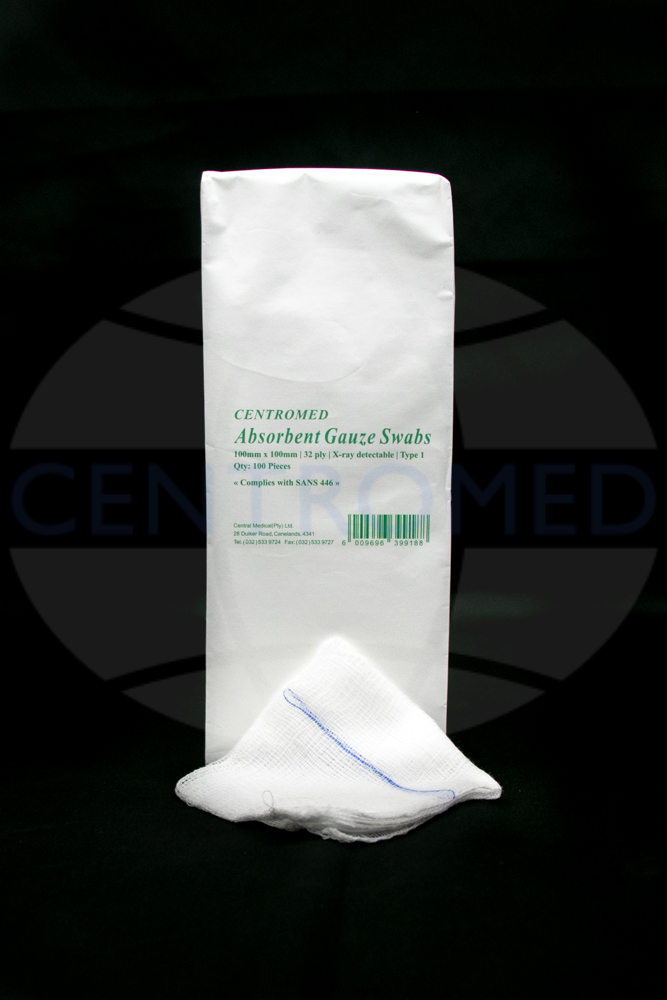 x-ray 32-ply cotton gauze swabs 100 x 100
