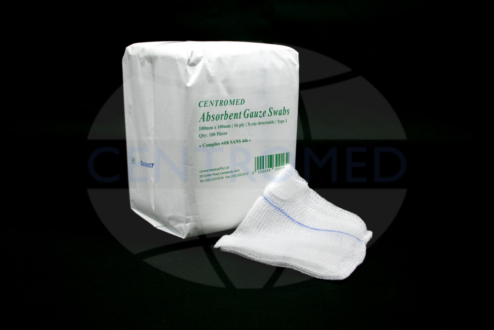 Cotton X-ray detectable 16-ply gauze swabs 100mm x 100mm