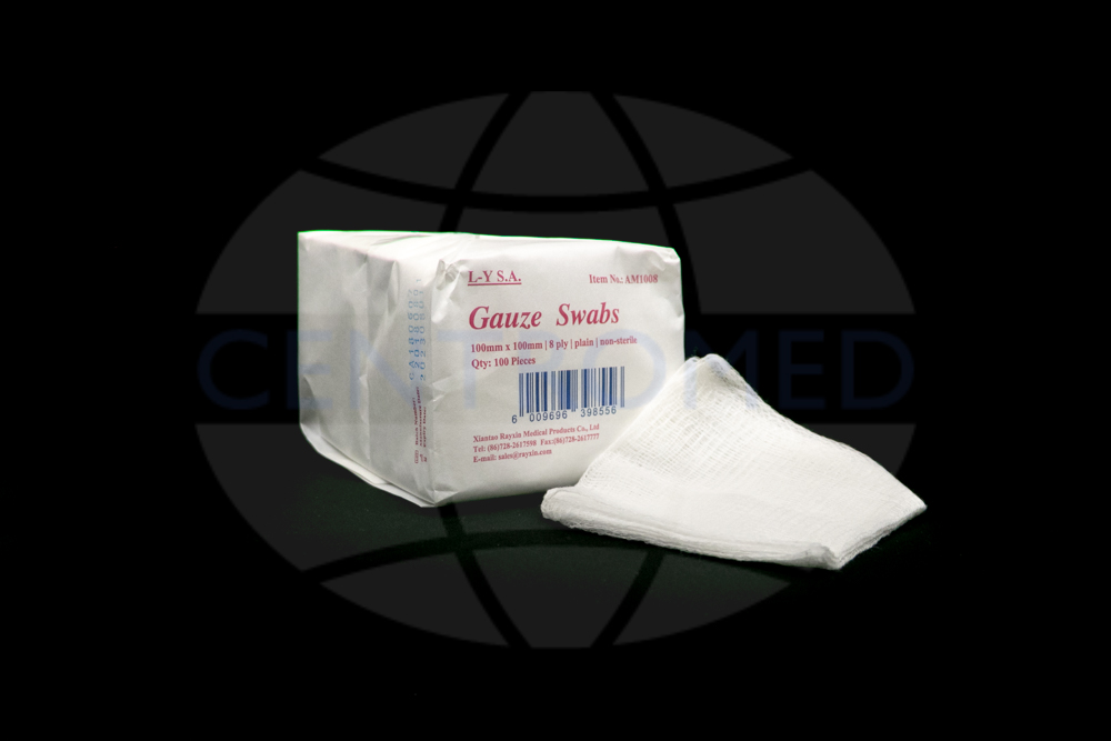 Cotton 8-ply gauze swab 100mm x 100mm