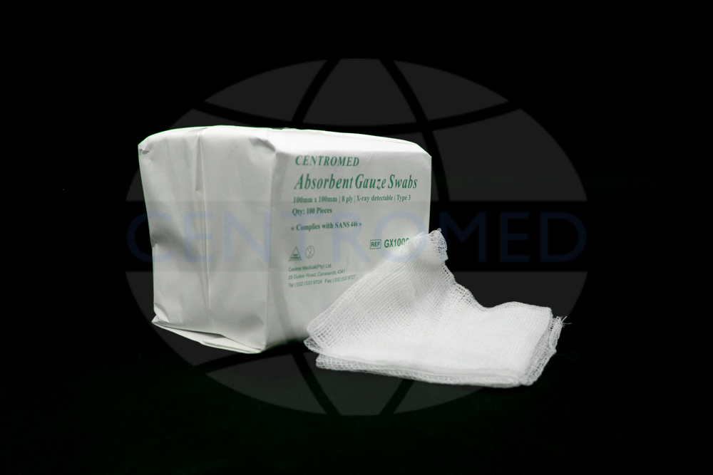 Cotton X-ray detectable 8-ply gauze swabs 100mm x 100mm