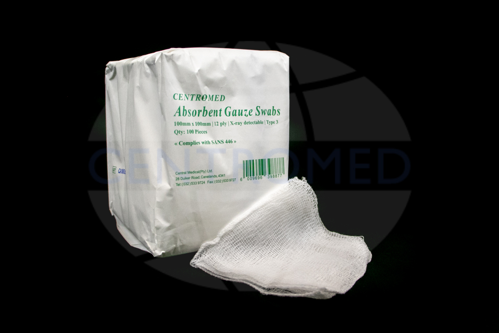 Cotton X-ray detectable 12-ply gauze swabs 100mm x 100mm