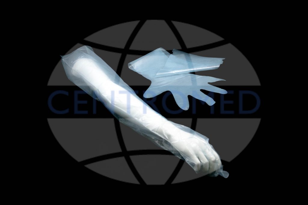 P.E. Blue Shoulder Length Gloves