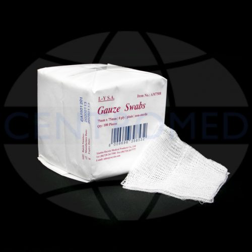 Packaging Cotton 8-ply gauze swab 75mm x 75mm