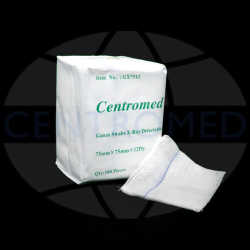 Packaging Cotton X-ray detectable 12-ply gauze swabs 75mm x 75mm
